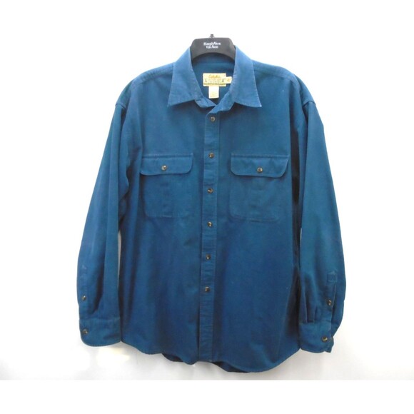 Cabela’s Deerskin Soft Chamois Mens Size XL Tall Button Shirt Dark Teal - Picture 1 of 8